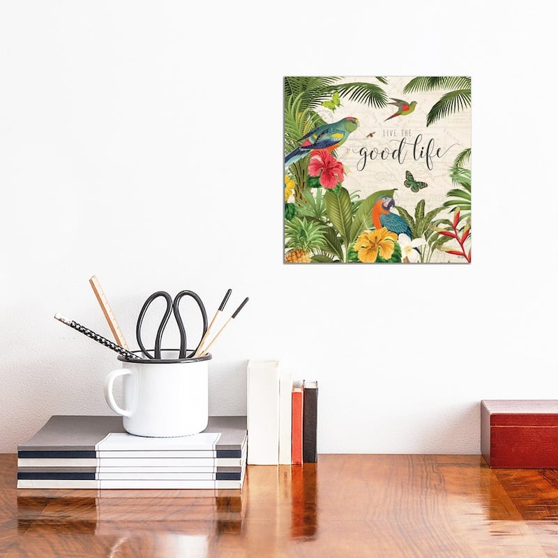 iCanvas "Parrot Paradise IV" by Katie Pertiet Canvas Print - 12x12x0.75
