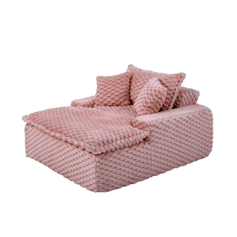 51" Oversized Chaise Lounge Upholstered Chair Indoor Single Sofa with 2 Pillows for Living Room Bedroom