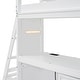 preview thumbnail 20 of 18, Twin over Twin Wood Bunk Bed with LED Light and USB Ports, White