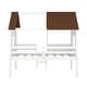preview thumbnail 10 of 13, Twin Size Low Loft Wood House Bed with Two Side Windows, White+Brown