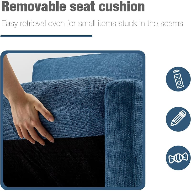 Swivel Accent Chair - Modern Linen Armchair with Removable Cover for Living Room & Reception
