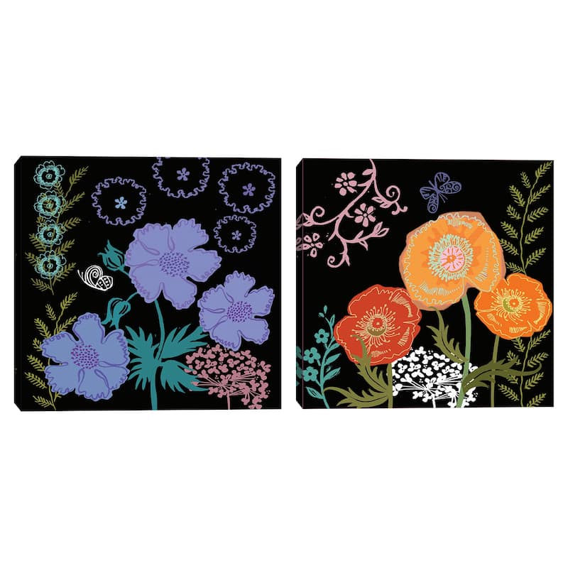 Flowers 3 & flowers 5 by Maret Hensick Canvas Art Prints