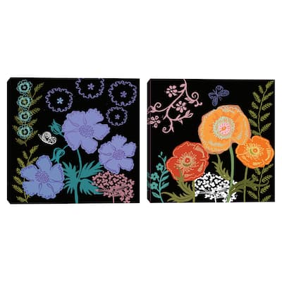 Flowers 3 & flowers 5 by Maret Hensick Canvas Art Prints