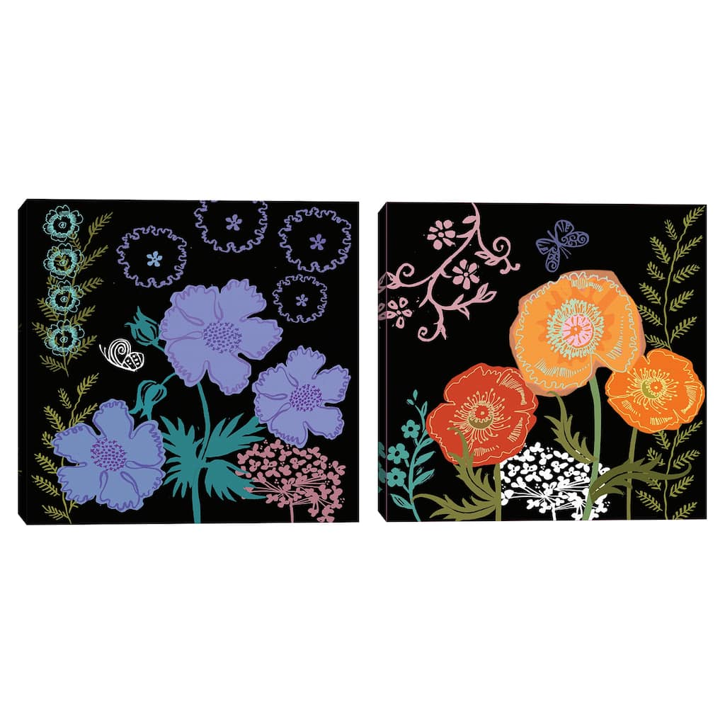 Flowers 3 & flowers 5 by Maret Hensick Canvas Art Prints