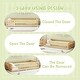 preview thumbnail 3 of 12, Natural Twin Size Pine Floor Bed with Guardrails & Door