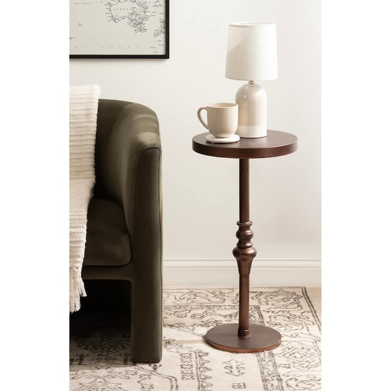 Kate and Laurel Stratton Rustic Pedestal Table - 12x12x26