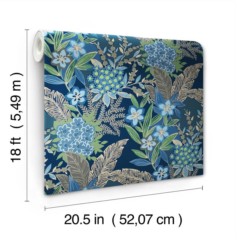 RuPaul RuJardin Azure Blue Peel and Stick Wallpaper
