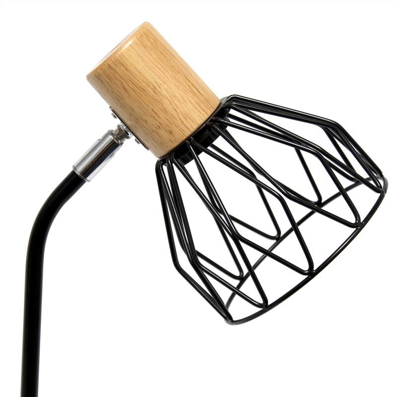 18.19 in. Black Finish Table Lamp with Black Shade, Desk Lamp for Writing and Computer Desks