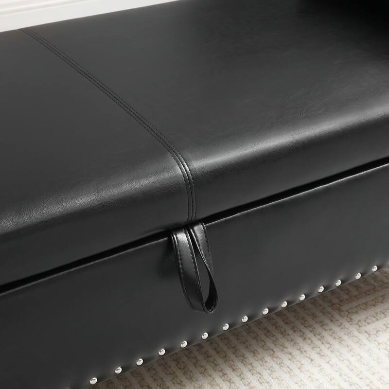 63" PU Upholstered End of Bed Bench