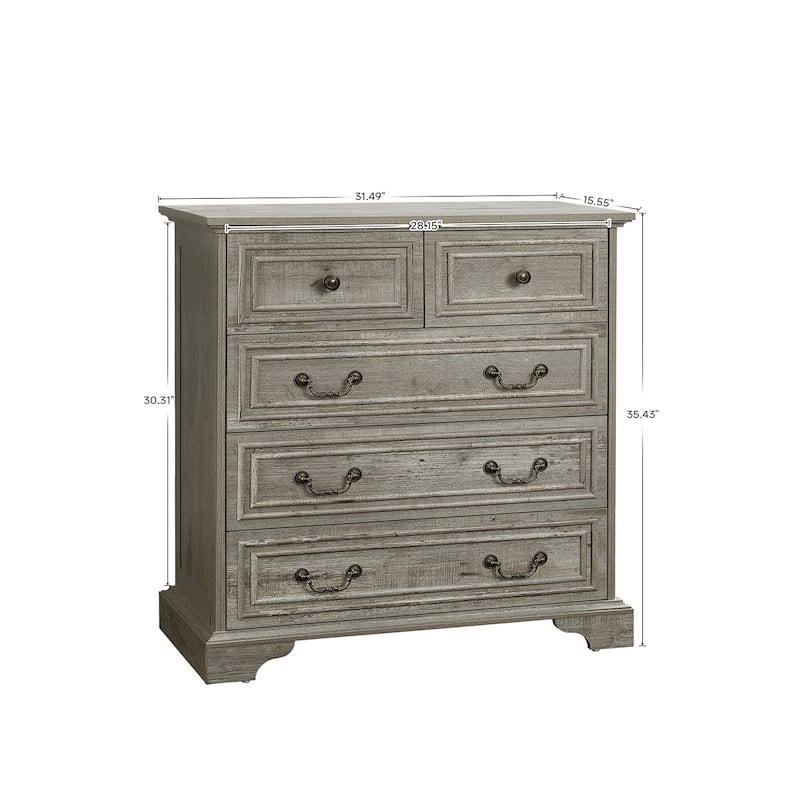 Modern Farmhouse Dresser,Vintage 5-Drawer Dresser