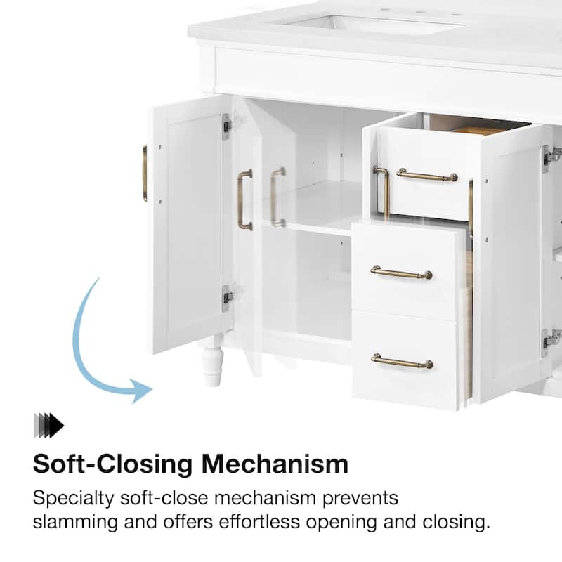 Salisbury Bathroom Vanity with White Engineered Marble Top