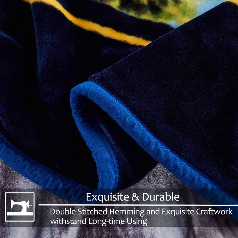 Raschel A&B Printed 2-ply Reversible Korean-style Plush Fleece Blanket