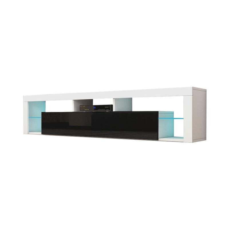 Milano 200 Wall Mounted Floating 79-inch TV Stand - White/Black