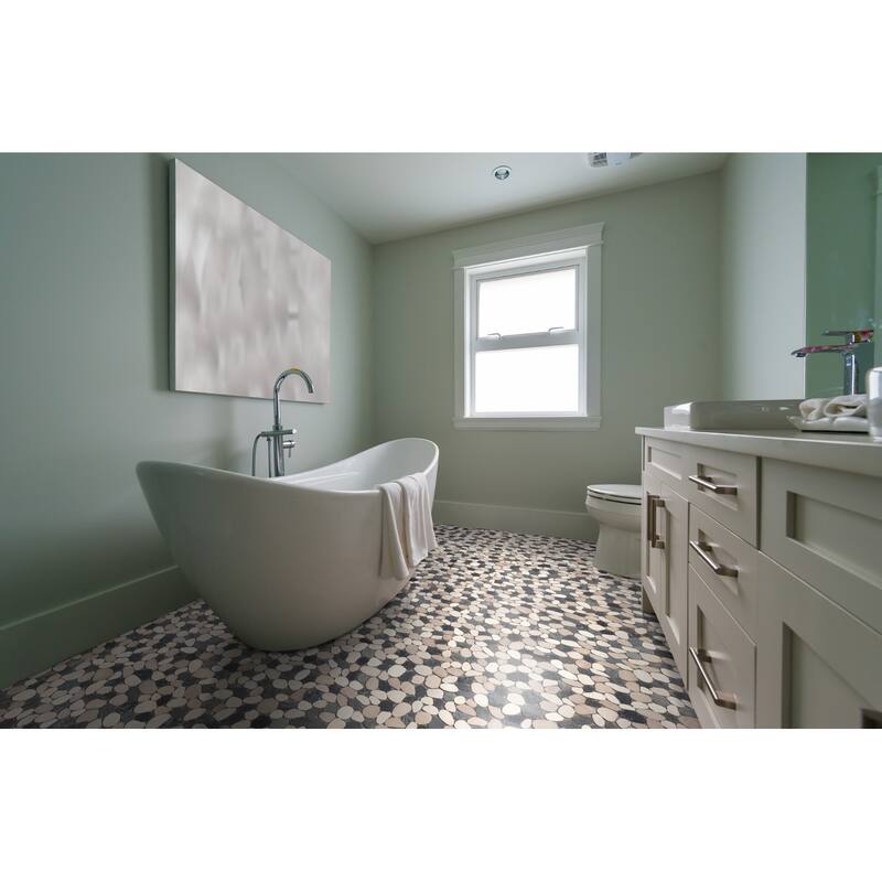 Sliced Pebble 11 in. x 11 in. Mesh-Mounted Mosaic Wall and Floor Tile
