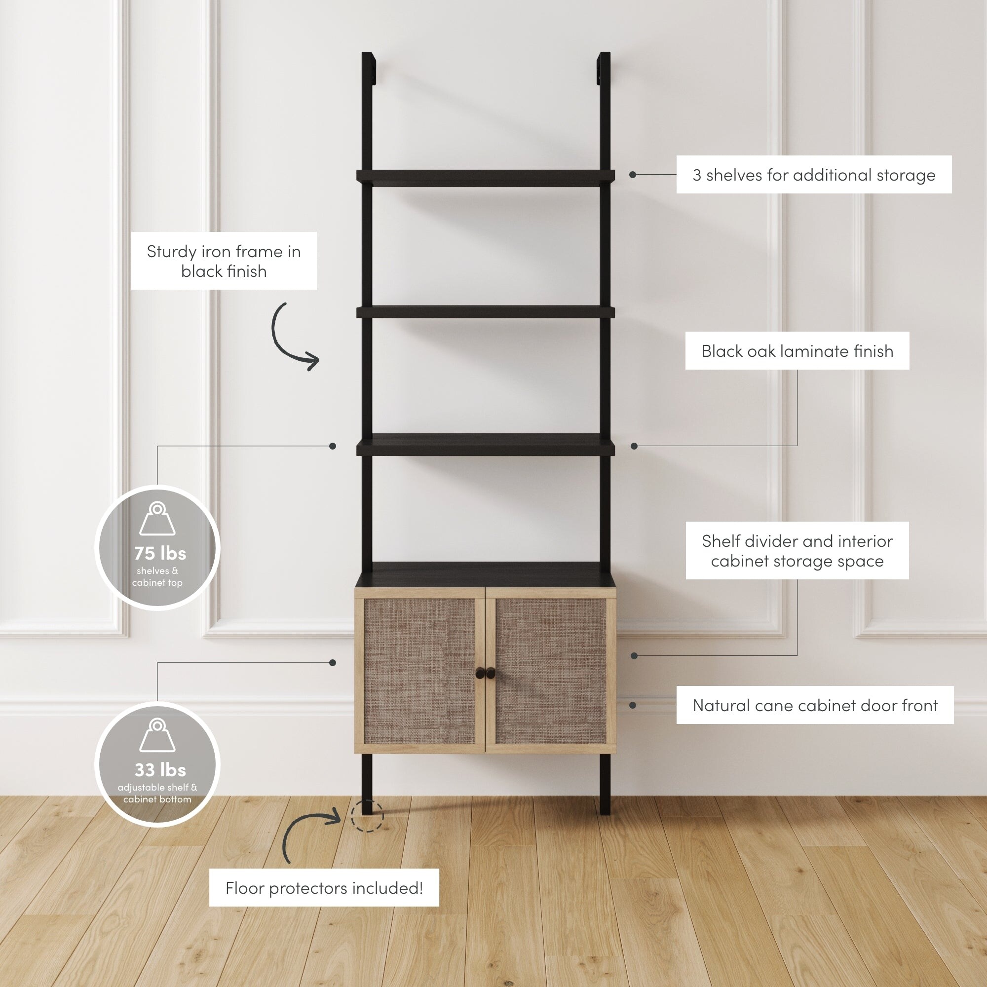 Nathan james theo industrial bookshelf with wood drawers deals