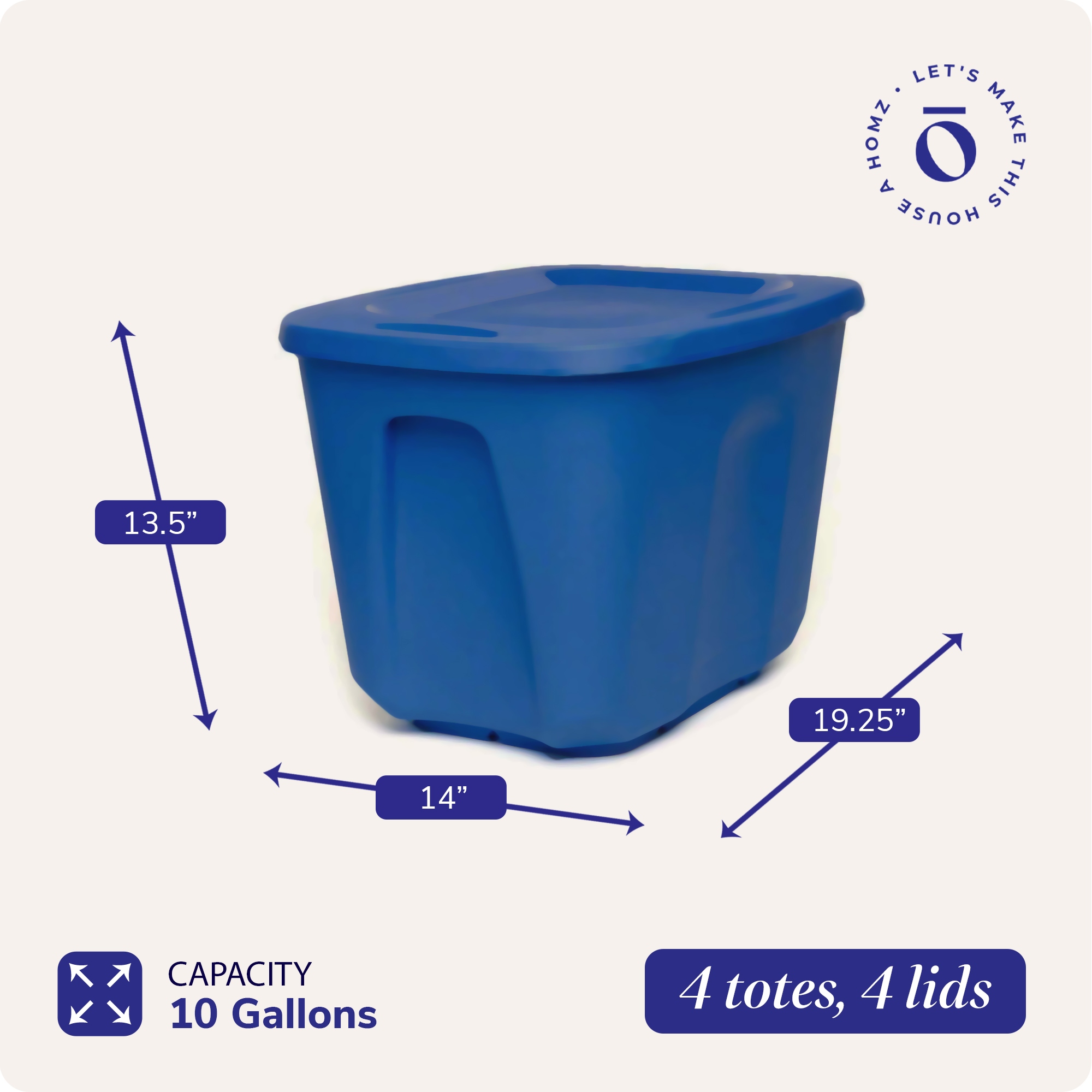Homz 10 gallon storage tote hotsell