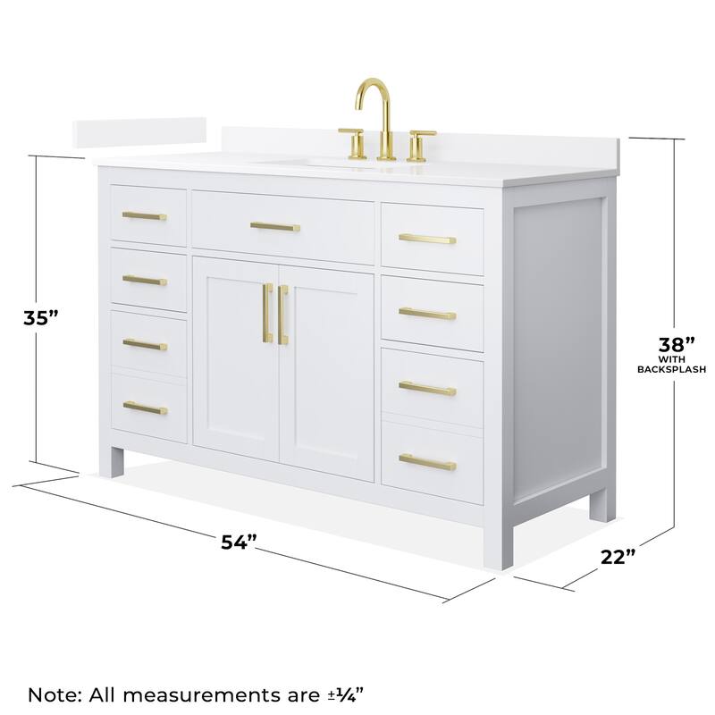 Wyndham Collection WCG2424-54S-QTZ-US3MXX Beckett 54" Free Standing