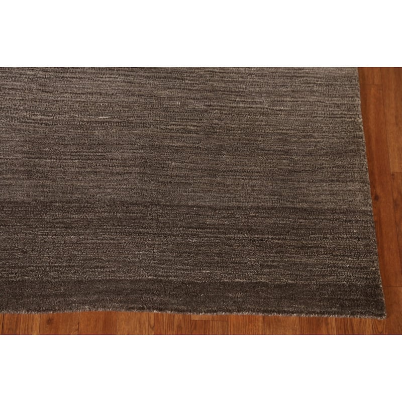 Brown Gabbeh Indian Area Rug Handmade Wool Carpet - 5'3" x 7'7"