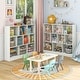 preview thumbnail 9 of 21, 41 inches Wooden Toy Storage Organizer with 10 Cubes for Kids - 47.5" x 9.5" x 41" (L x W x H)