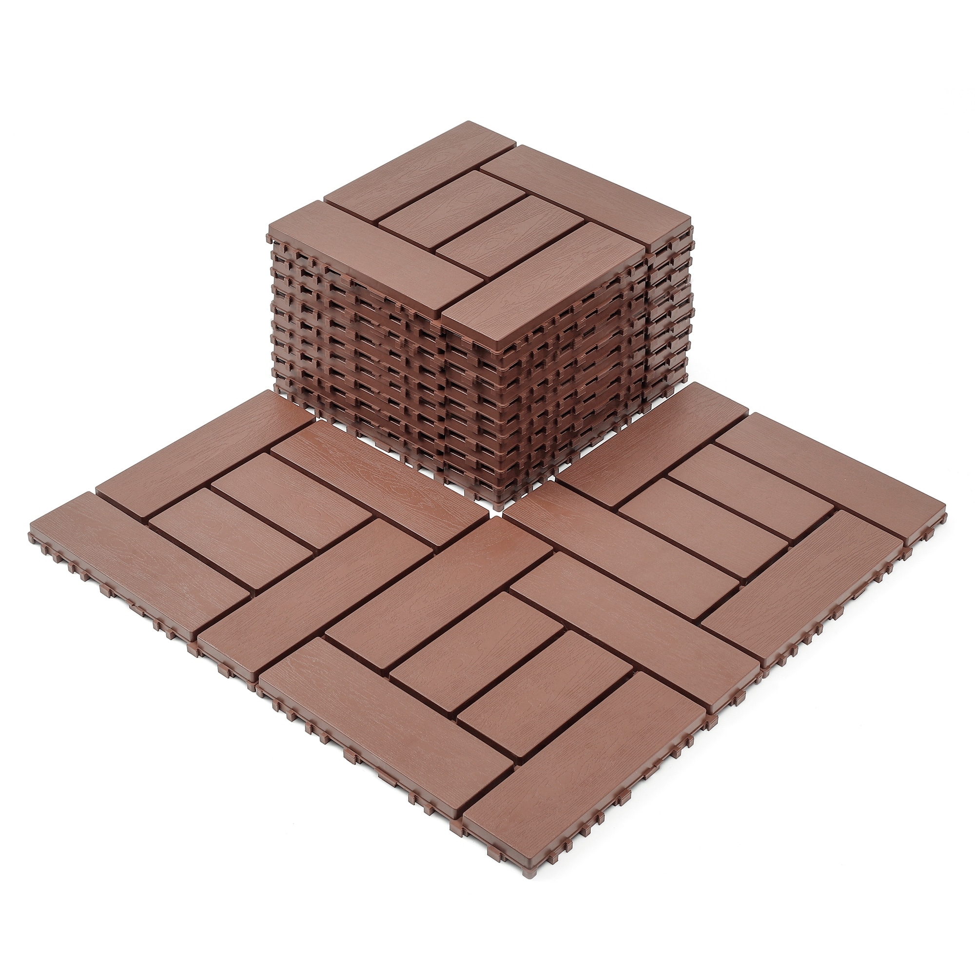 12-inch ZZ style interlocking deck tiles, DIY modular interlocking