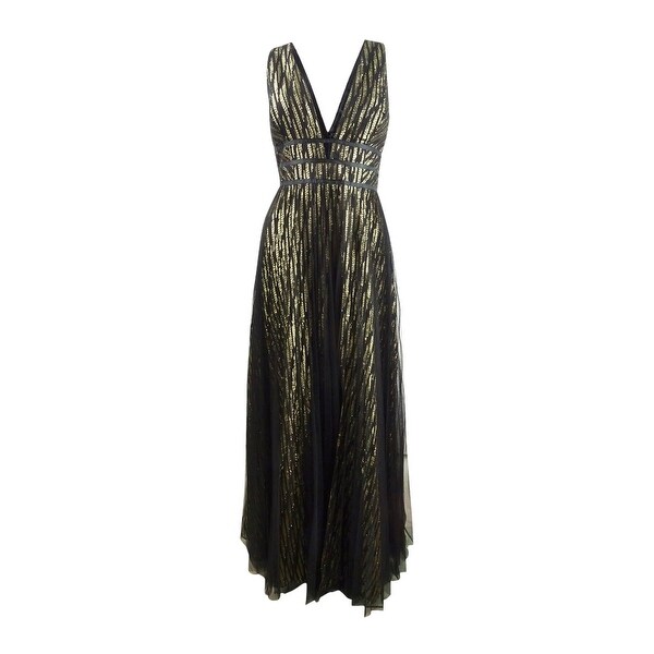 betsy and adam black and gold dress