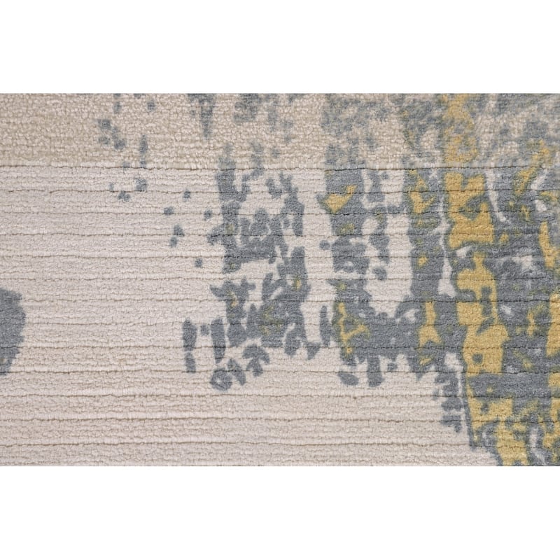 All-Over Abstract Area Rug Handmade Wool Carpet - 3'11"x 5'8"