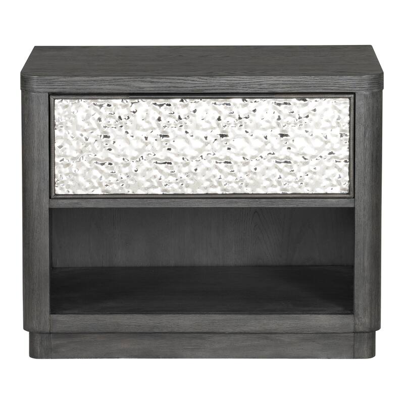 Furniture of America Piez Modern 3-Piece Ash Grey Wood Platform Bedroom Set with 1-Drawer Nightstand