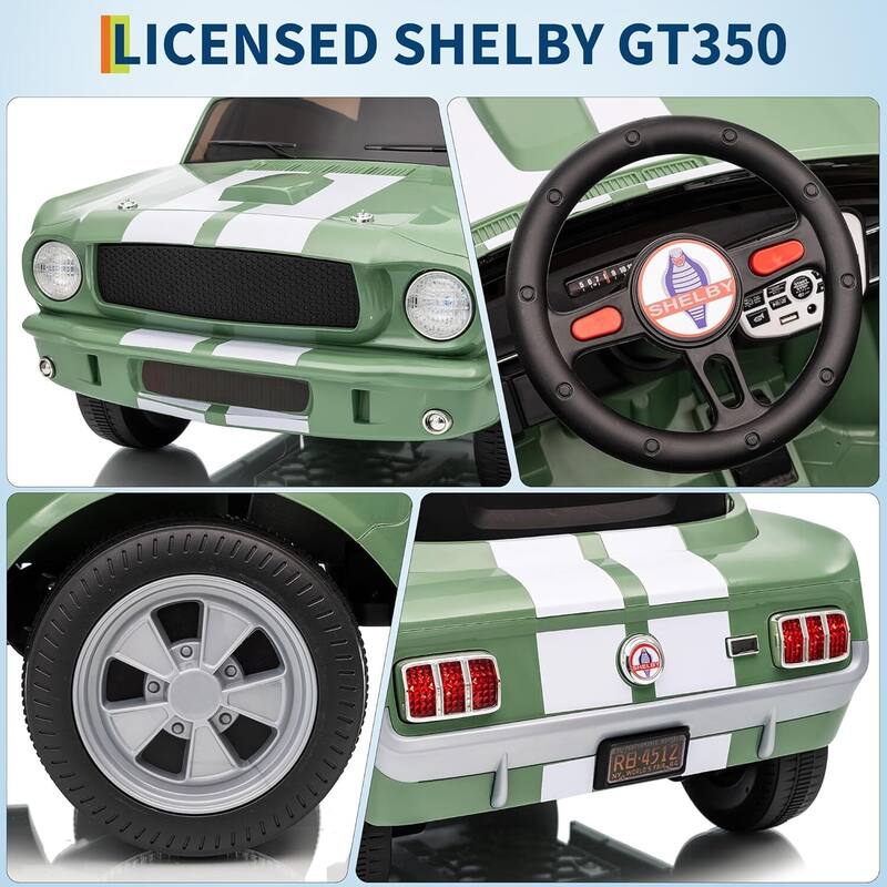 12v Electric Vehicle Licensed Shelby GT350 Ride on Car Toy for Kids Best Gifts
