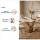 preview thumbnail 55 of 75, Voren Modern Rectangular Dining Table, Sintered Stone/Tempered Glass Top & Stainless Steel Gold Finish Pedestal Base