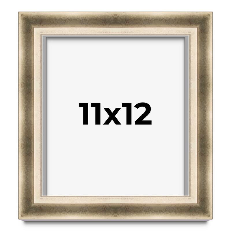 11x12 Shadow Box Frame Silver | 1.75 inches Deep Real Wood Traditional
