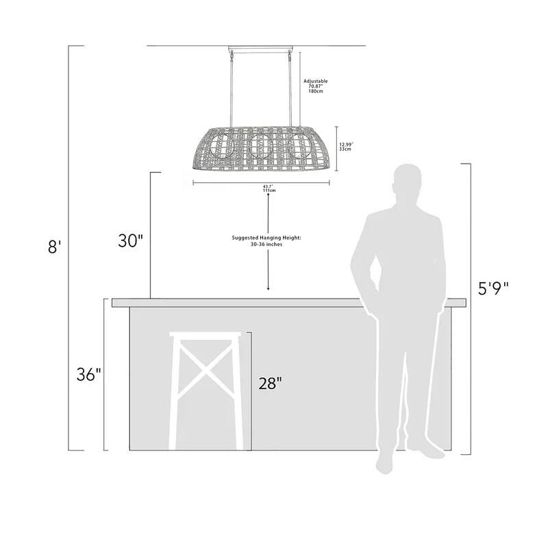 Modern White Cotton String Cage 3-Light Kitchen Island Pendant with Painted Gold Iron Frame