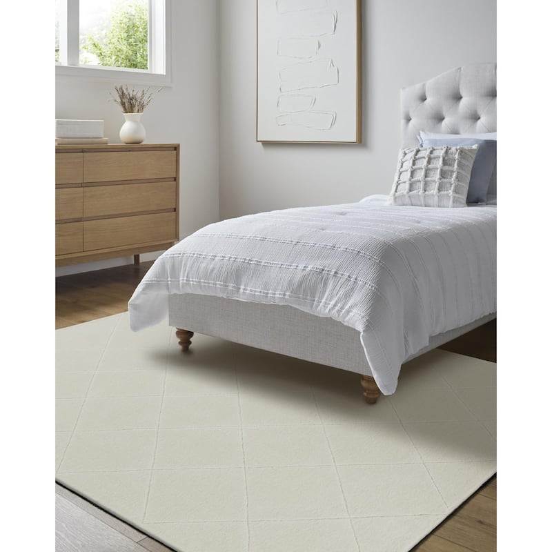 Livabliss Wooly Modern & Contemporary Washable Area Rug - Beige/White - 2' x 3'