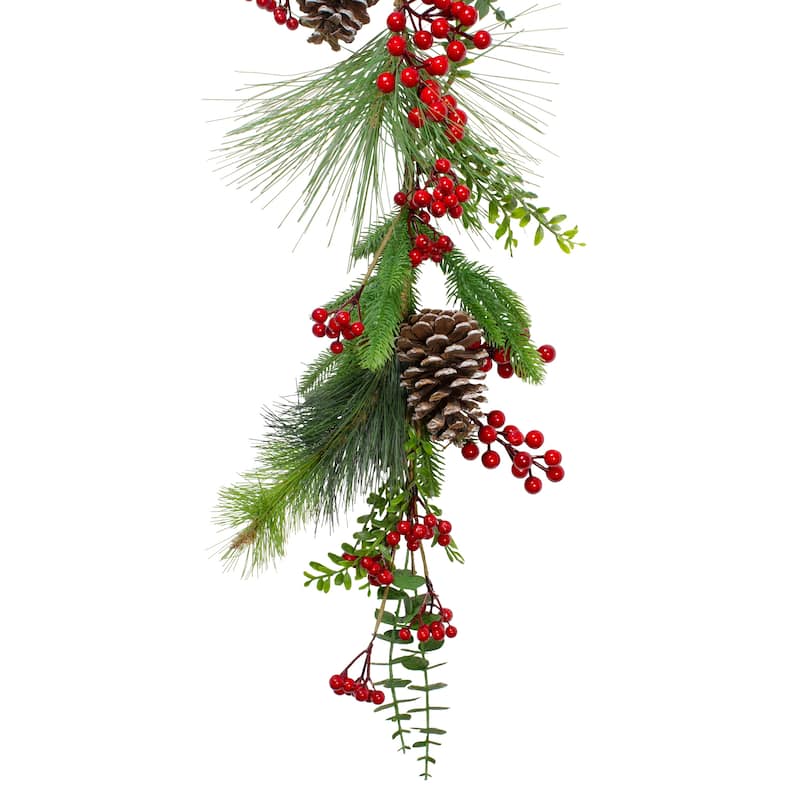 5' x 10" Berry Pine and Eucalyptus Artificial Christmas Garland - Unlit