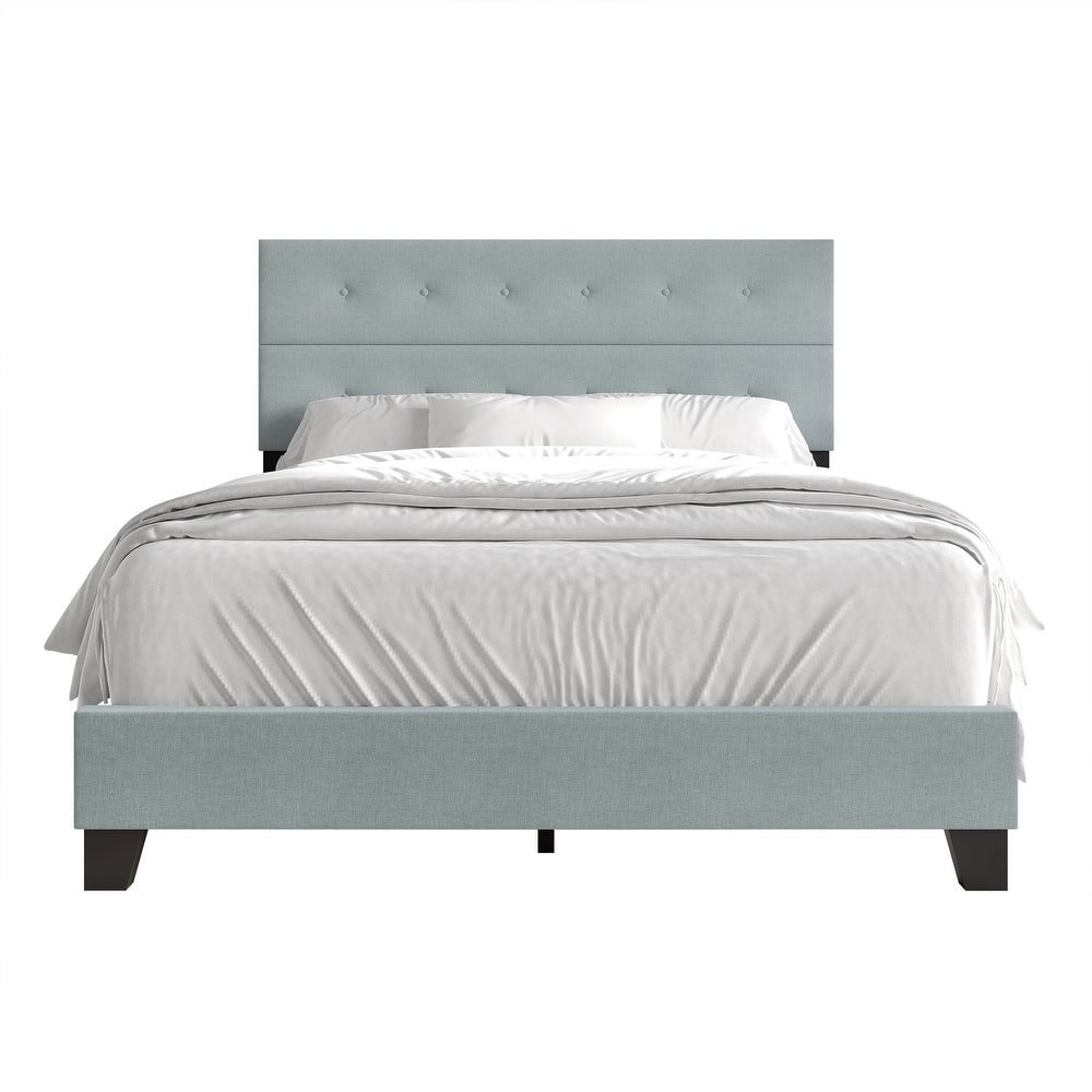 CraftPorch Luxury Button Tufted Upholstered Linen Bed