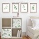 preview thumbnail 3 of 4, Floral Leaf Wall Decor Art Prints (Set of 4) - Green White Boho Watercolor Botanical Woodland Tropical Garden Single Flower