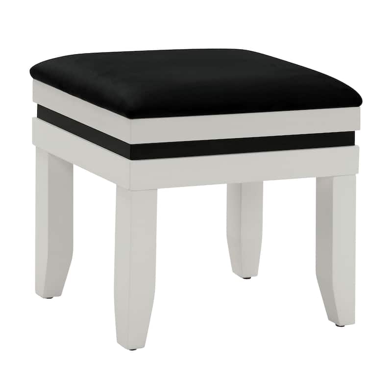 Furniture of America Janellen Modern White Wood 6-Drawer 3-Piece Makeup Vanity Set