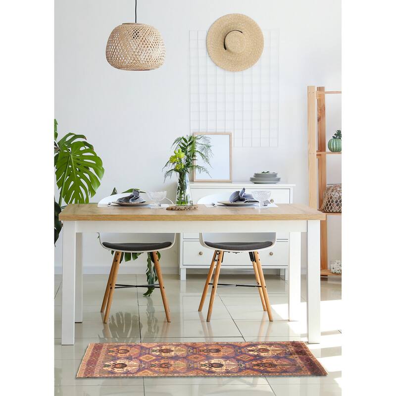 ECARPETGALLERY Hand-knotted Teimani Dark Navy Wool Rug - 2'8 x 6'3