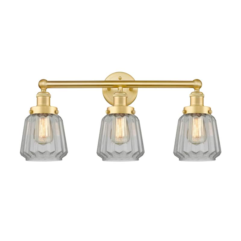 Innovations Lighting 616-3W-10-25 Chatham Vanity Chatham 3 Light 25" - Satin Gold / Clear