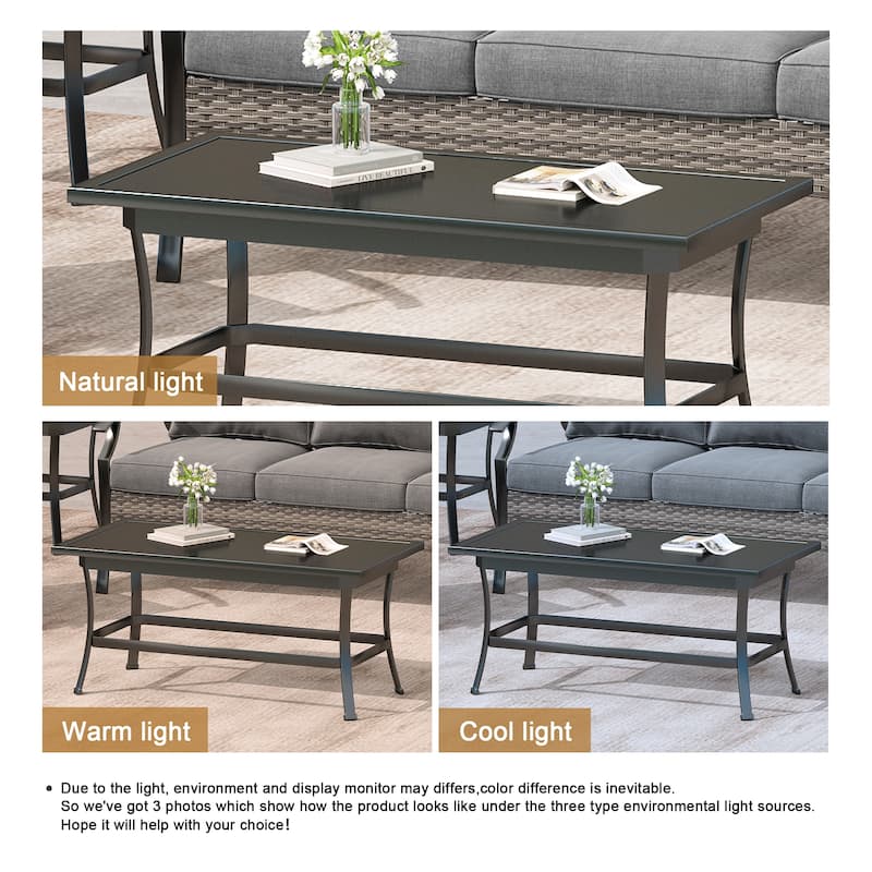 Outdoor Patio Metal 74" W Sofa/ 50" W Loveseat with Cushions