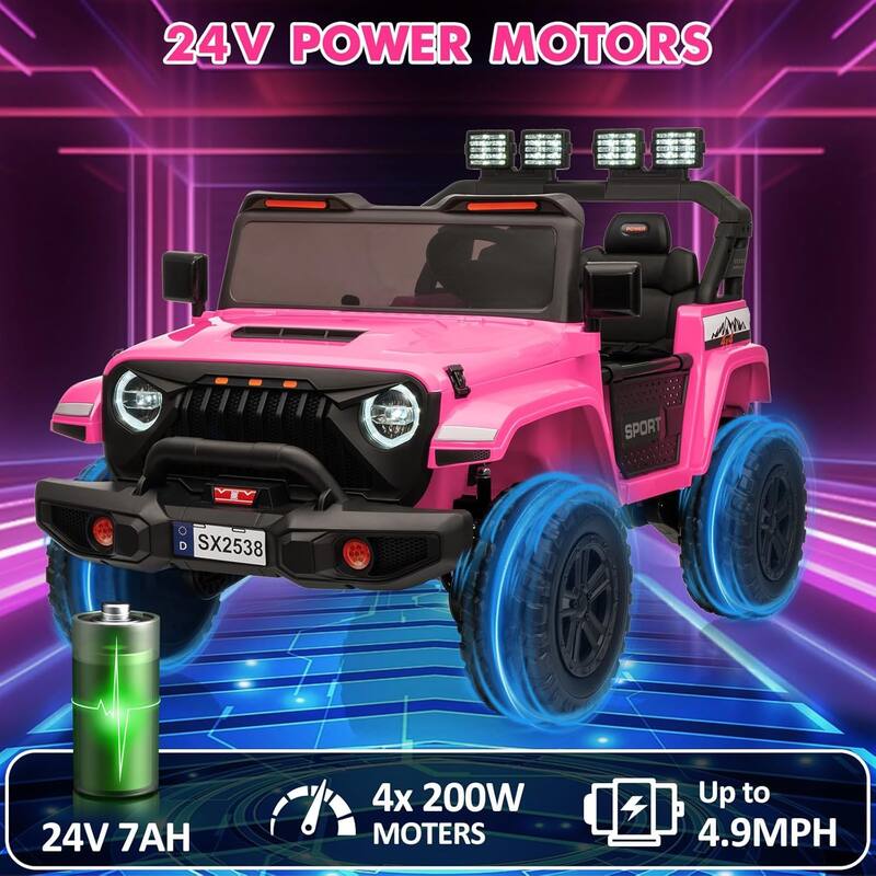 24V 2 Seater Electric Ride On Car for Kids with Remote Control