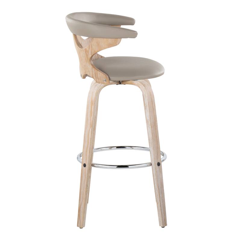 Carson Carrington Viby 30" Fixed-Height Bar Stool with Bent Wood Legs & Round Footrest (Set of 2)