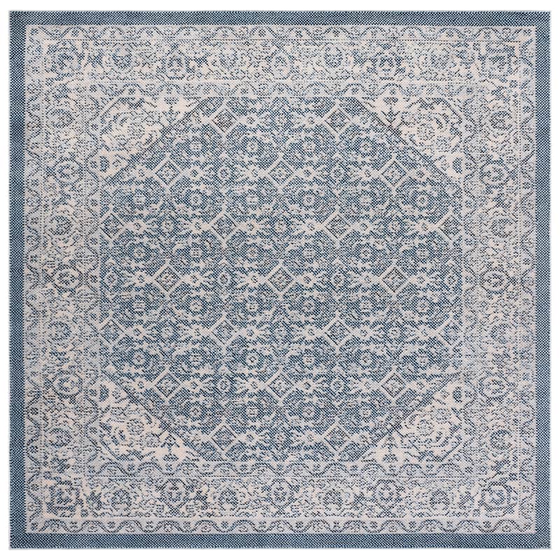 SAFAVIEH Harrison Mimoza Transitional Rug - 6'7" Square - Blue/Ivory