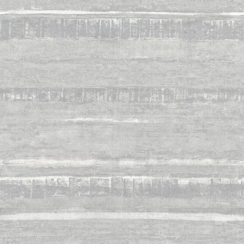 A-Street Prints Rakasa Silver Distressed Stripe Wallpaper