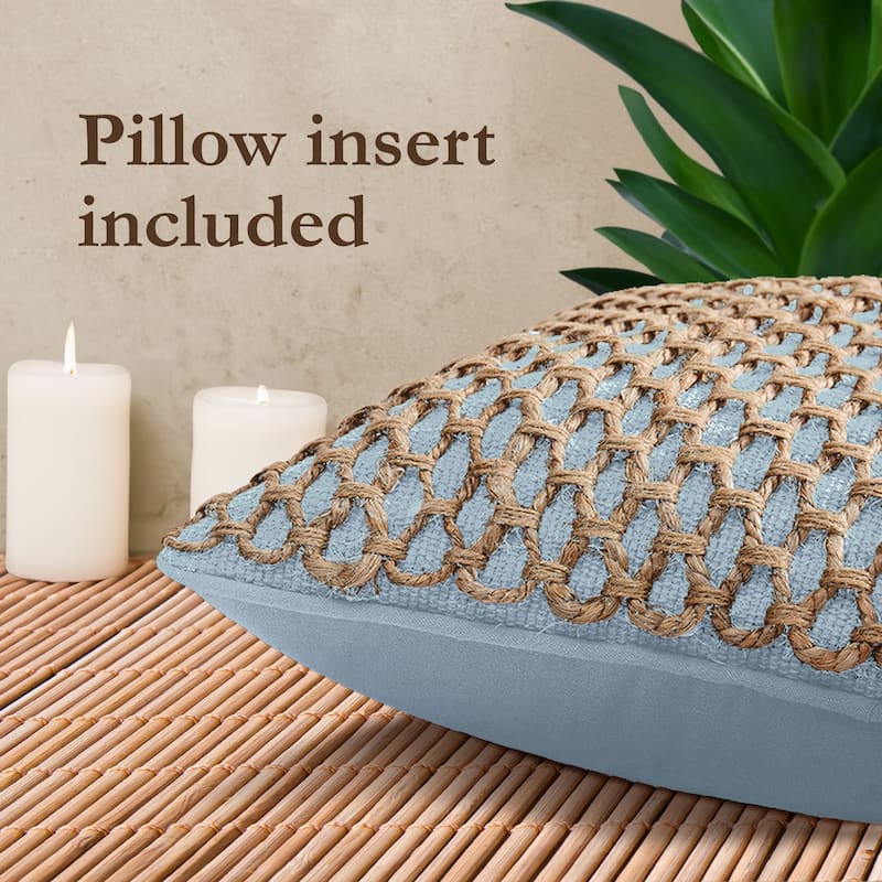 Boho Living Jada Braided Cotton/Jute Throw Pillows