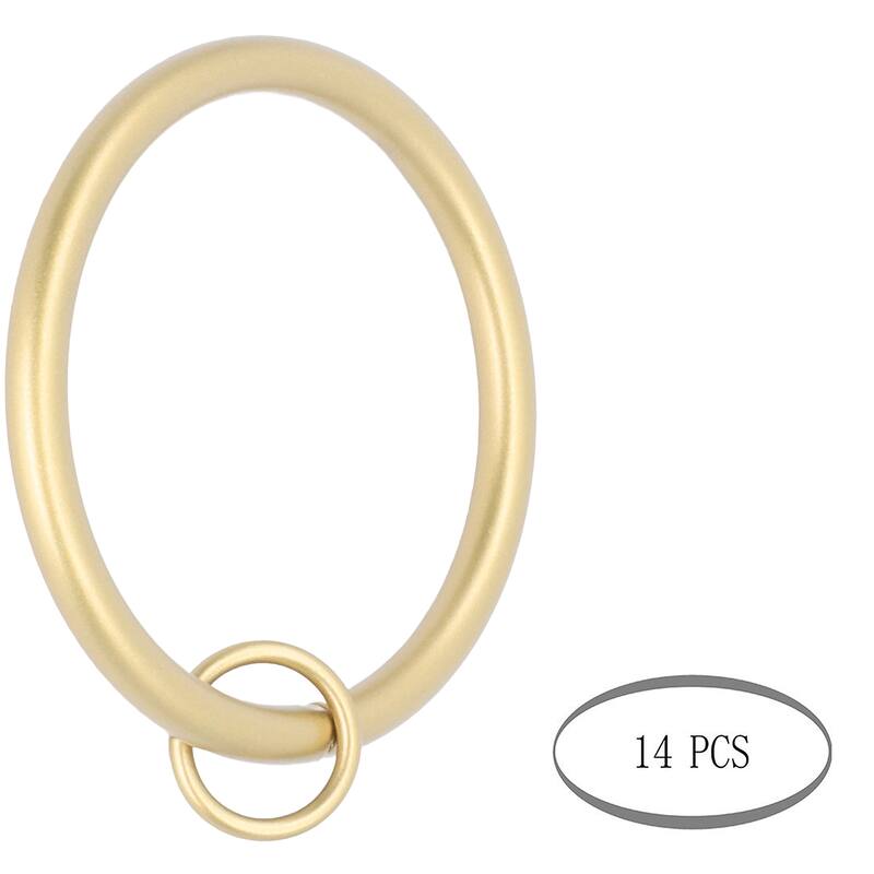 Meriville 2-Inch Inner Diameter Metal Flat Curtain Rings with Eyelets