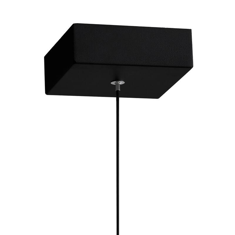 Greta Integrated LED 5in Black Mini Pendant with Handcrafted Glass