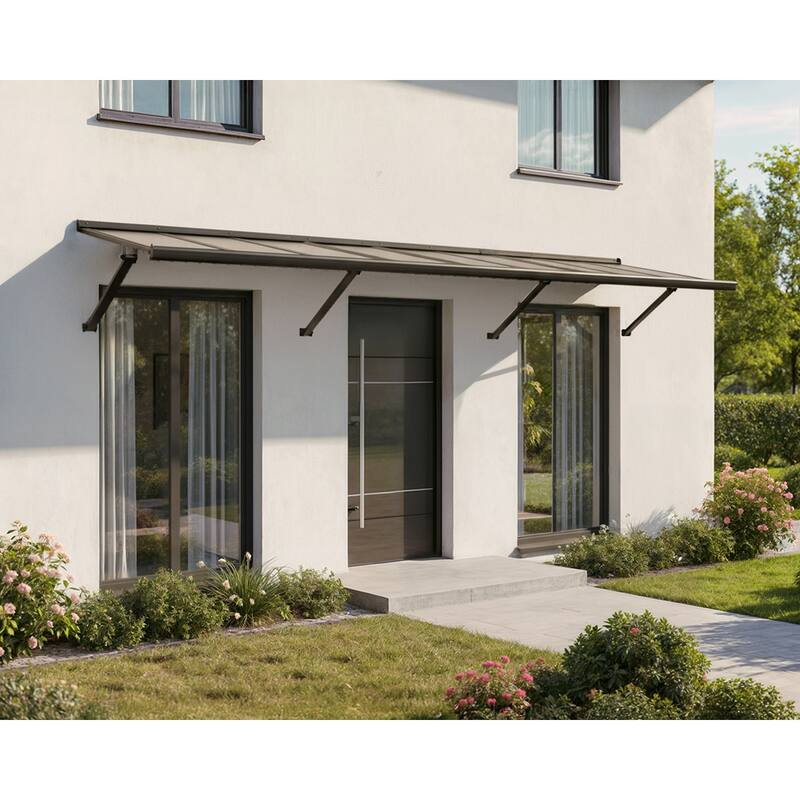 Canopia Augustine 3 ft. Black/Gray Door and Window Awning - 3 ft. x 11 ft.