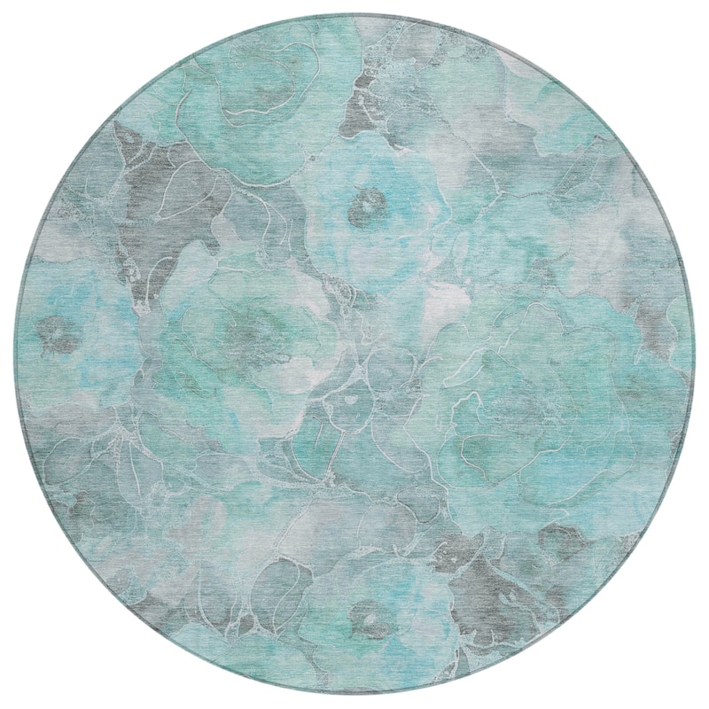 HomeRoots Floral Transitional Rectangle Outdoor Rug