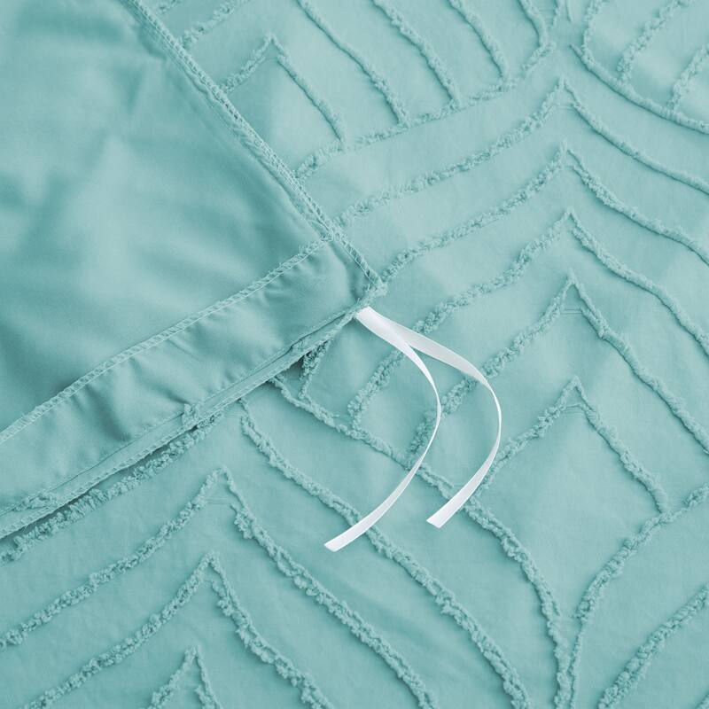 Clipped Jacquard Geometric Duvet Cover & Pillowcase Set