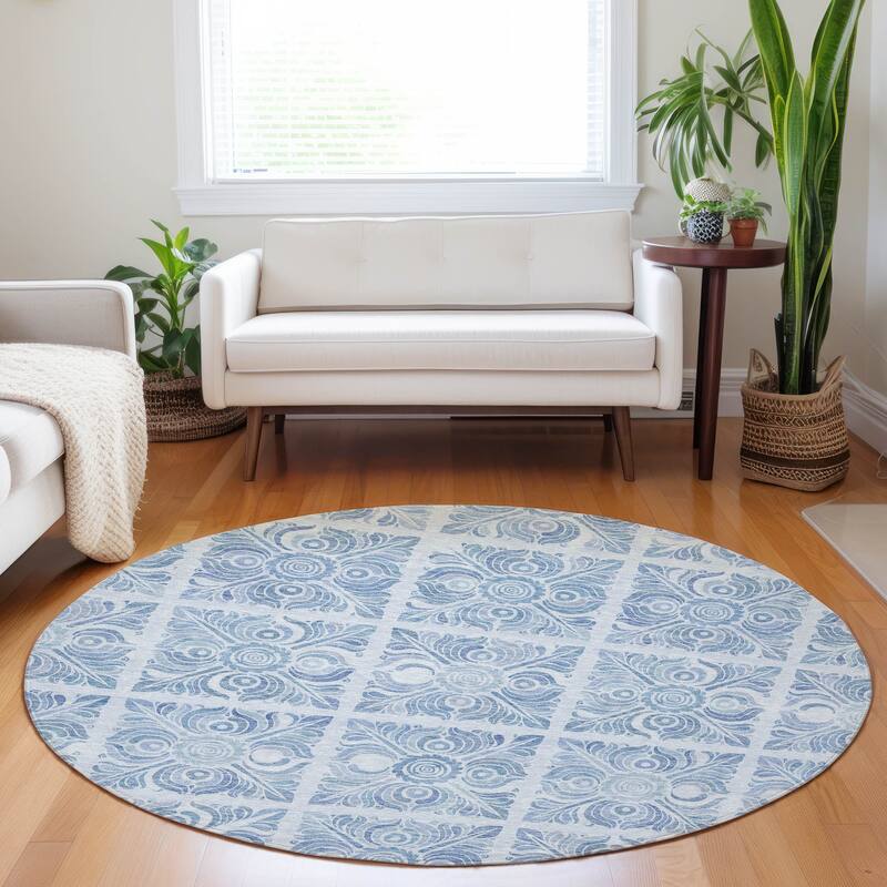 Machine Washable Indoor/ Outdoor Chantille Mosaic Rug